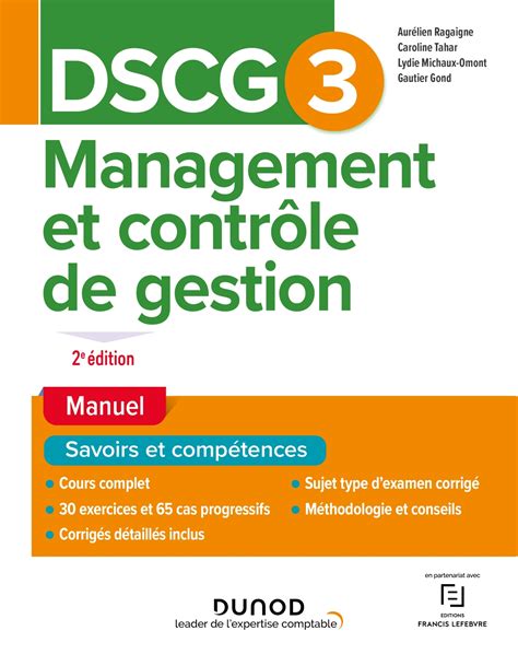 DSCG 3 - Management et contrôle de gestion - Manuel et applications